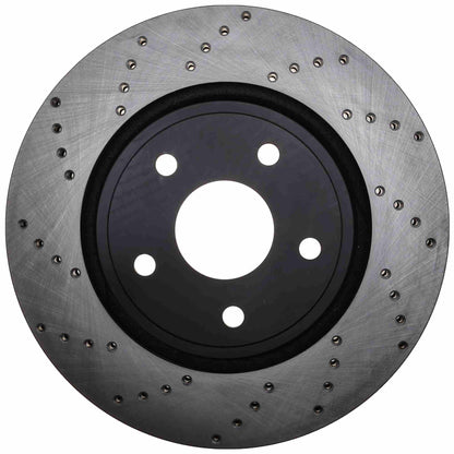 StopTech Sport Cross Drilled Brake Rotor; Front Right