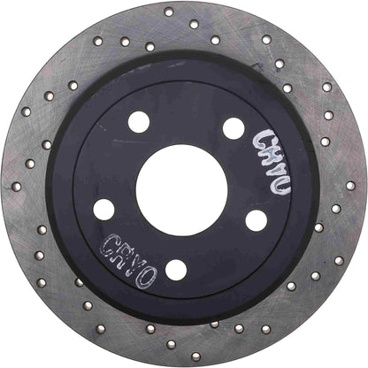 StopTech Sport Cryo Cross Drilled Brake Rotor; Rear Left