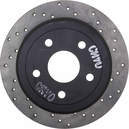 StopTech Sport Cryo Cross Drilled Brake Rotor; Rear Left