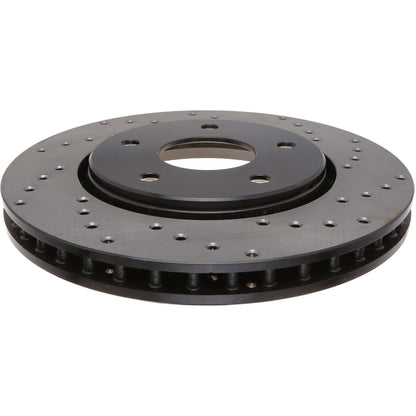 StopTech Sport Cross Drilled Brake Rotor; Front Left