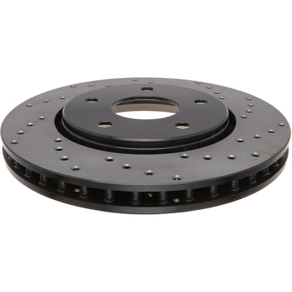 StopTech Sport Cross Drilled Brake Rotor; Front Left