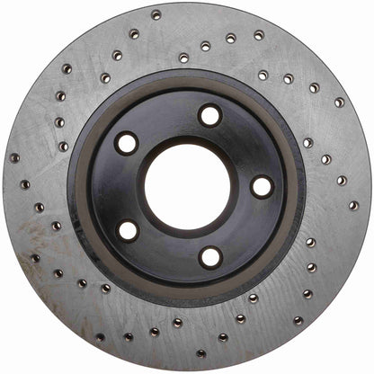 StopTech Sport Cross Drilled Brake Rotor; Front Left