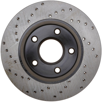 StopTech Sport Cross Drilled Brake Rotor; Front Left