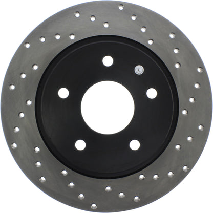 StopTech Sport Cross Drilled Brake Rotor; Rear Left