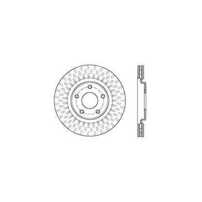 StopTech Sport Cross Drilled Brake Rotor; Front Left