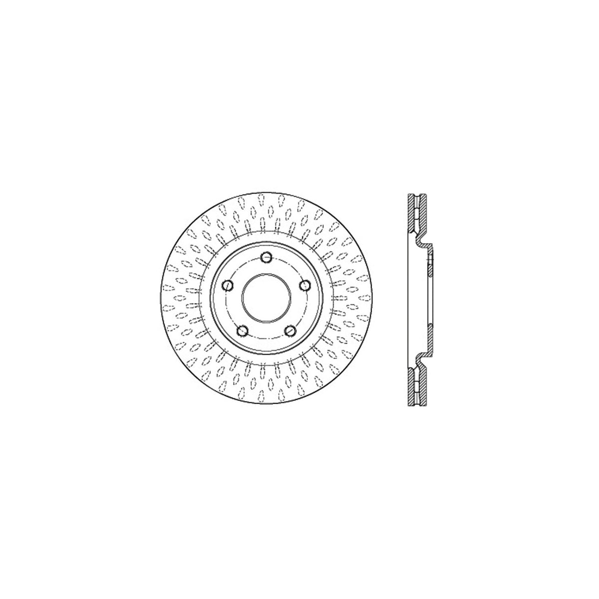 StopTech Sport Cross Drilled Brake Rotor; Front Right
