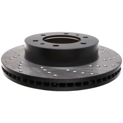 StopTech Sport Cross Drilled Brake Rotor; Front Left