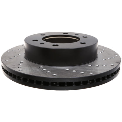 StopTech Sport Cross Drilled Brake Rotor; Front Left