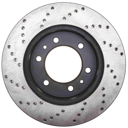 StopTech Sport Cross Drilled Brake Rotor; Front Left