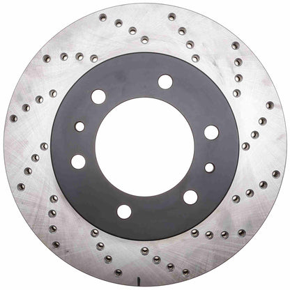 StopTech Sport Cross Drilled Brake Rotor; Front Left