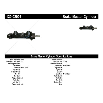 Centric Parts Brake Master Cylinder Premium 130.02001