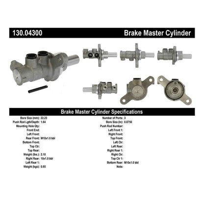 Centric Parts Brake Master Cylinder Premium 130.04300