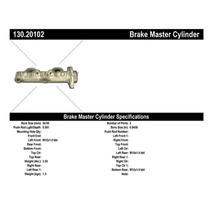 Centric Parts Brake Master Cylinder Premium for OEM fit 130.20102