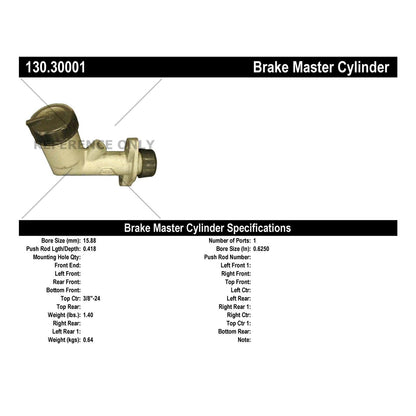 Centric Parts Premium Brake Master Cylinder 130.30001