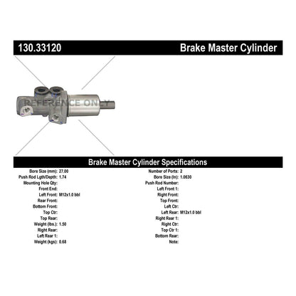 Centric Parts Premium Brake Master Cylinder 130.33120