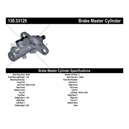 Stoptech Centric Premium Brake Master Cylinder 130.33129