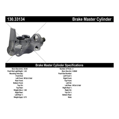 Centric Parts Premium Brake Master Cylinder 130.33134
