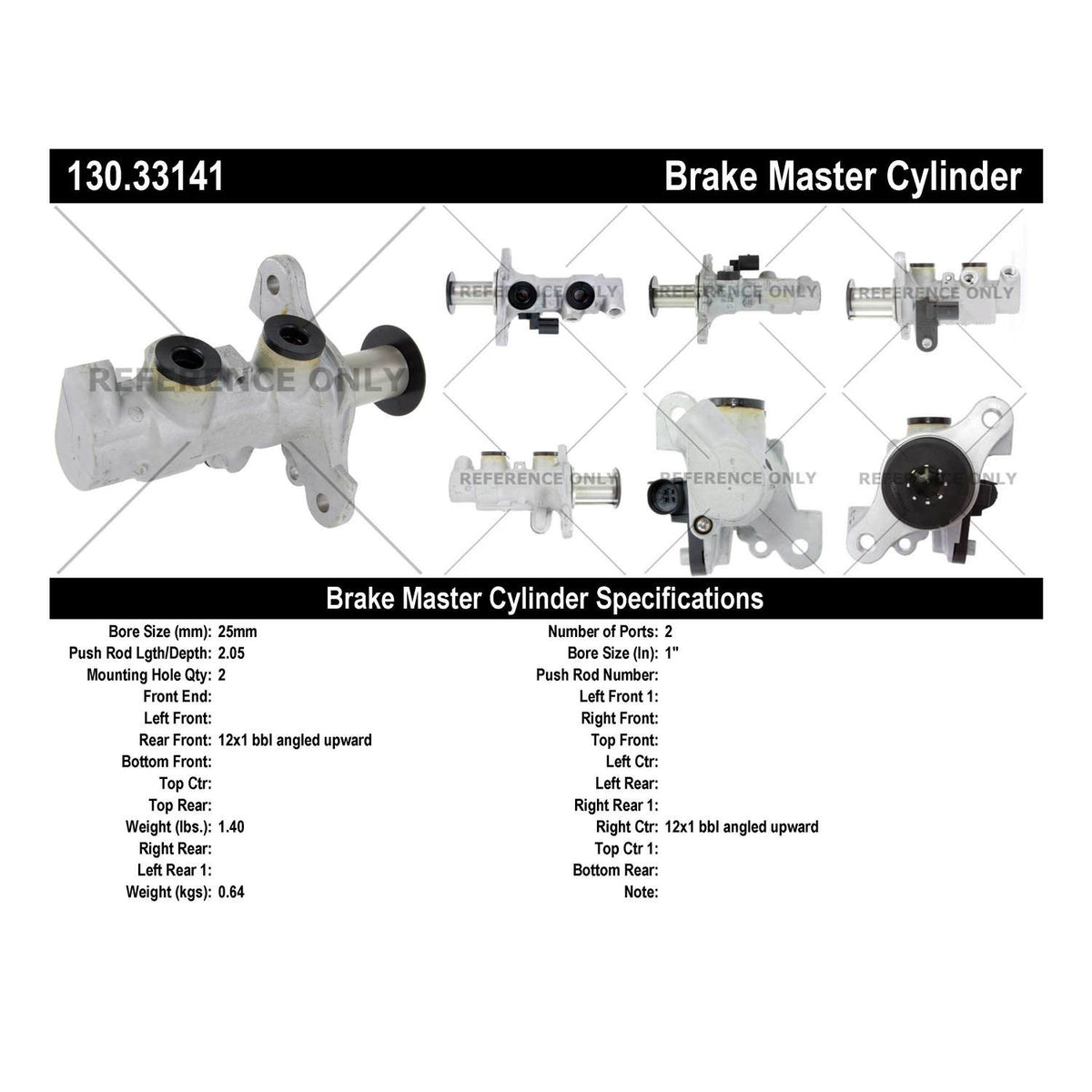 Centric Parts Brake Master Cylinder 130.33141