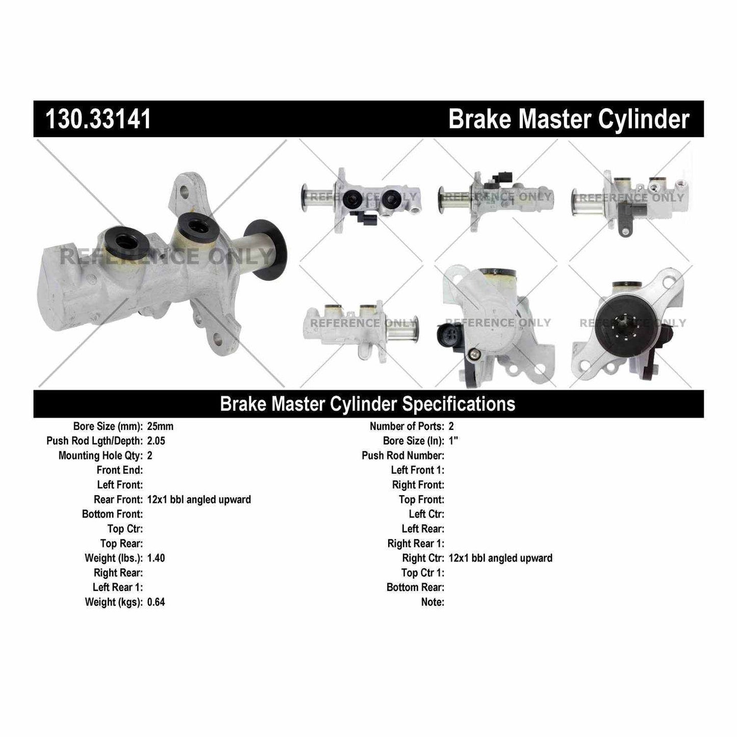 Centric Parts Brake Master Cylinder 130.33141