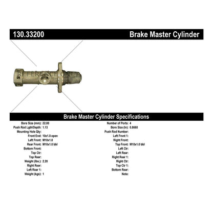 Centric Parts Brake Master Cylinder 130.33200