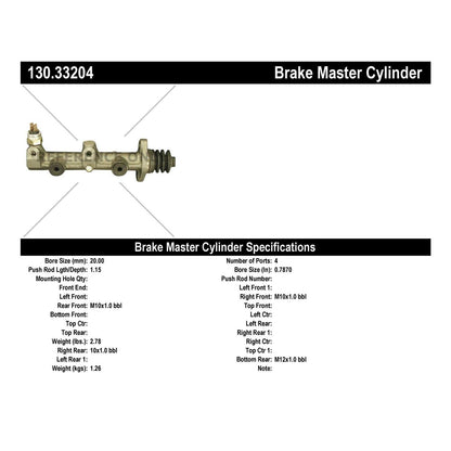 StopTech Premium Brake Master Cylinder 130.33204