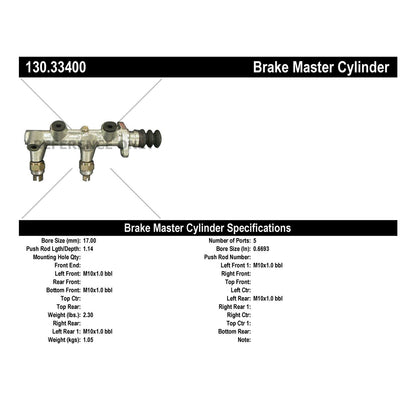 Centric Parts Premium Brake Master Cylinder 130.33400