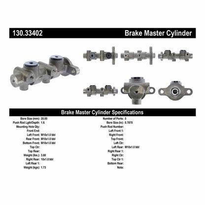 Centric Parts Brake Master Cylinder 130.33402