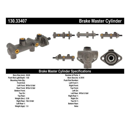Centric Parts Brake Master Cylinder 130.33407