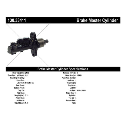 Centric Parts Premium Brake Master Cylinder 130.33411