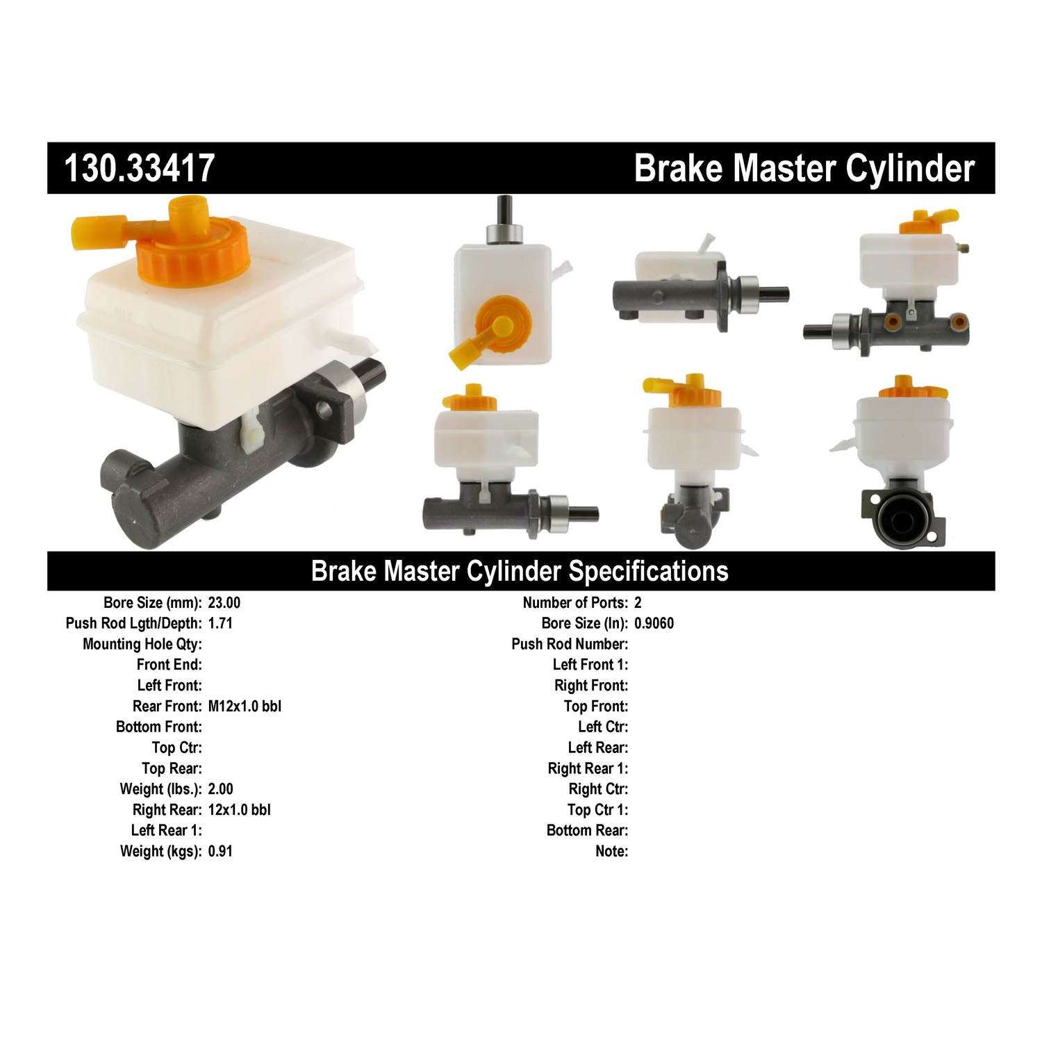 Stoptech Centric 98-04 Audi A3 Premium Brake Master Cylinder 130.33417