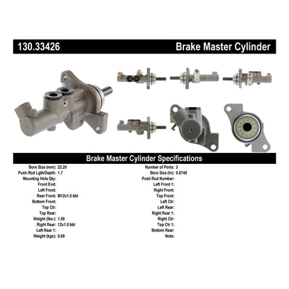 Stoptech Centric Premium Brake Master Cylinder 130.33426