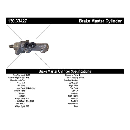 Centric Parts Premium Brake Master Cylinder 130.33427
