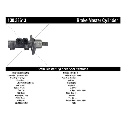 Centric Parts Premium Brake Master Cylinder 130.33613