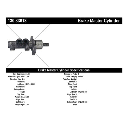 Centric Parts Premium Brake Master Cylinder 130.33613