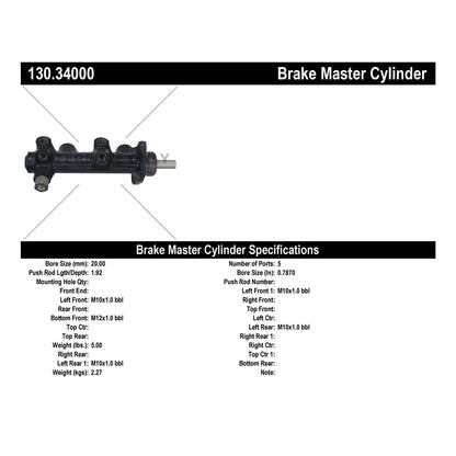 Centric Parts Premium Brake Master Cylinder 130.34000