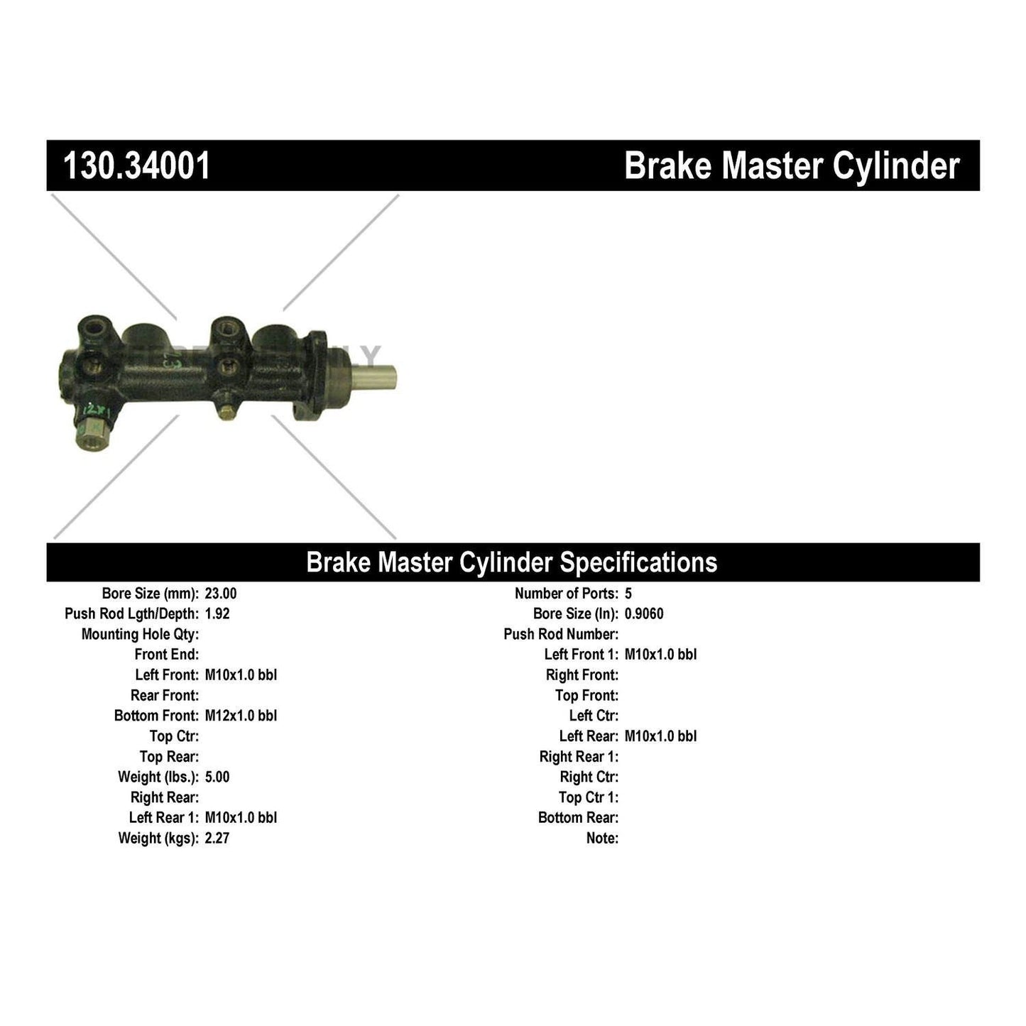 Centric Parts Brake Master Cylinder Premium with Reservoir