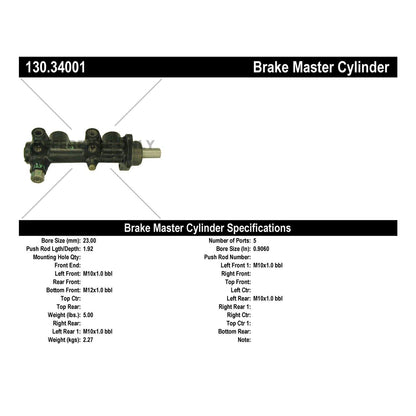 Centric Parts Brake Master Cylinder Premium with Reservoir