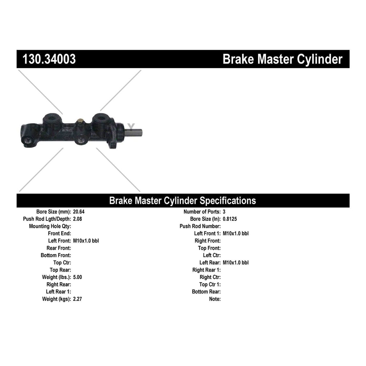 Centric Parts Brake Master Cylinder Premium for 1977-1983 BMW 320i 1985-1984 BMW 325e 130.34003