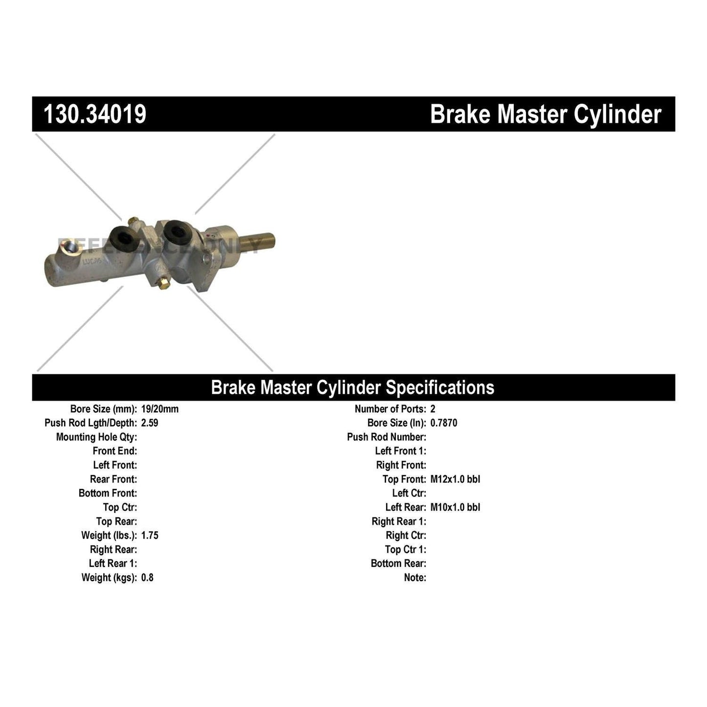Centric Parts Premium Brake Master Cylinder for 1995-1997 BMW 528i 540i 740i 750iL 130.34019