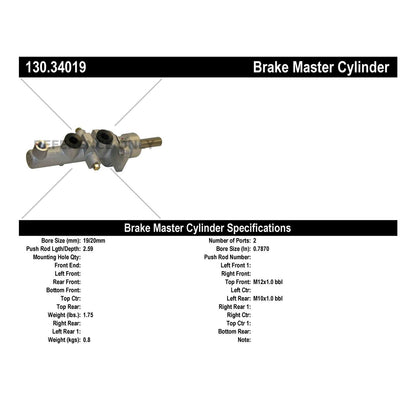Centric Parts Premium Brake Master Cylinder for 1995-1997 BMW 528i 540i 740i 750iL 130.34019