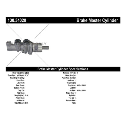 Centric Parts Premium Brake Master Cylinder 130.34020
