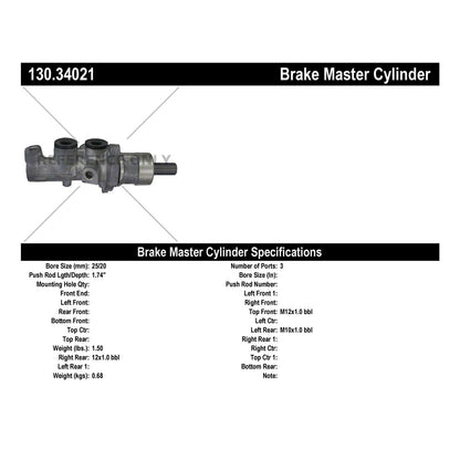 Centric Parts Premium Brake Master Cylinder 130.34021