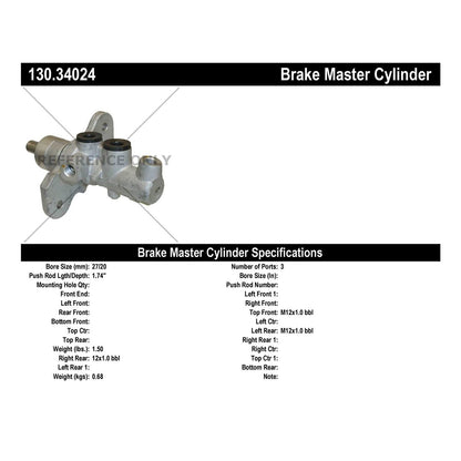 Centric Parts Brake Master Cylinder Premium for BMW 745i 2005-2002, 750i 2008-2006 130.34024