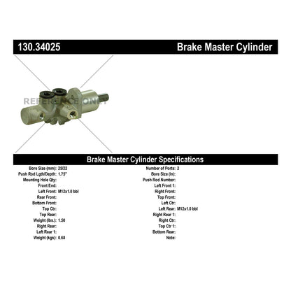 Centric Parts Premium Brake Master Cylinder 130.34025