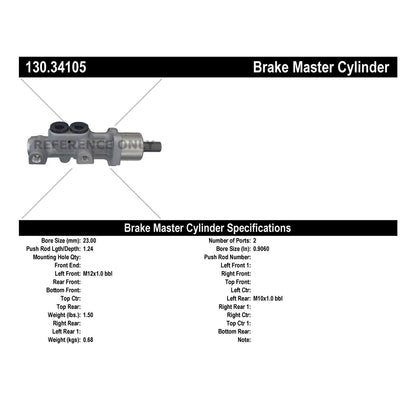 Stoptech Centric 96-02 BMW Z3 Premium Brake Master Cylinder 130.34105