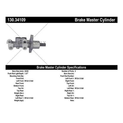 Centric Parts Premium Brake Master Cylinder 130.34109