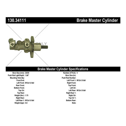 Centric Parts Brake Master Cylinder Premium for 1999-2000 BMW 323i 328Ci 328i 130.34111