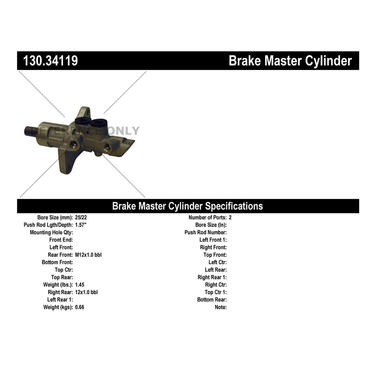Centric Parts Brake Master Cylinder Premium for BMW 130i-335i Models 2006-2013 130.34119