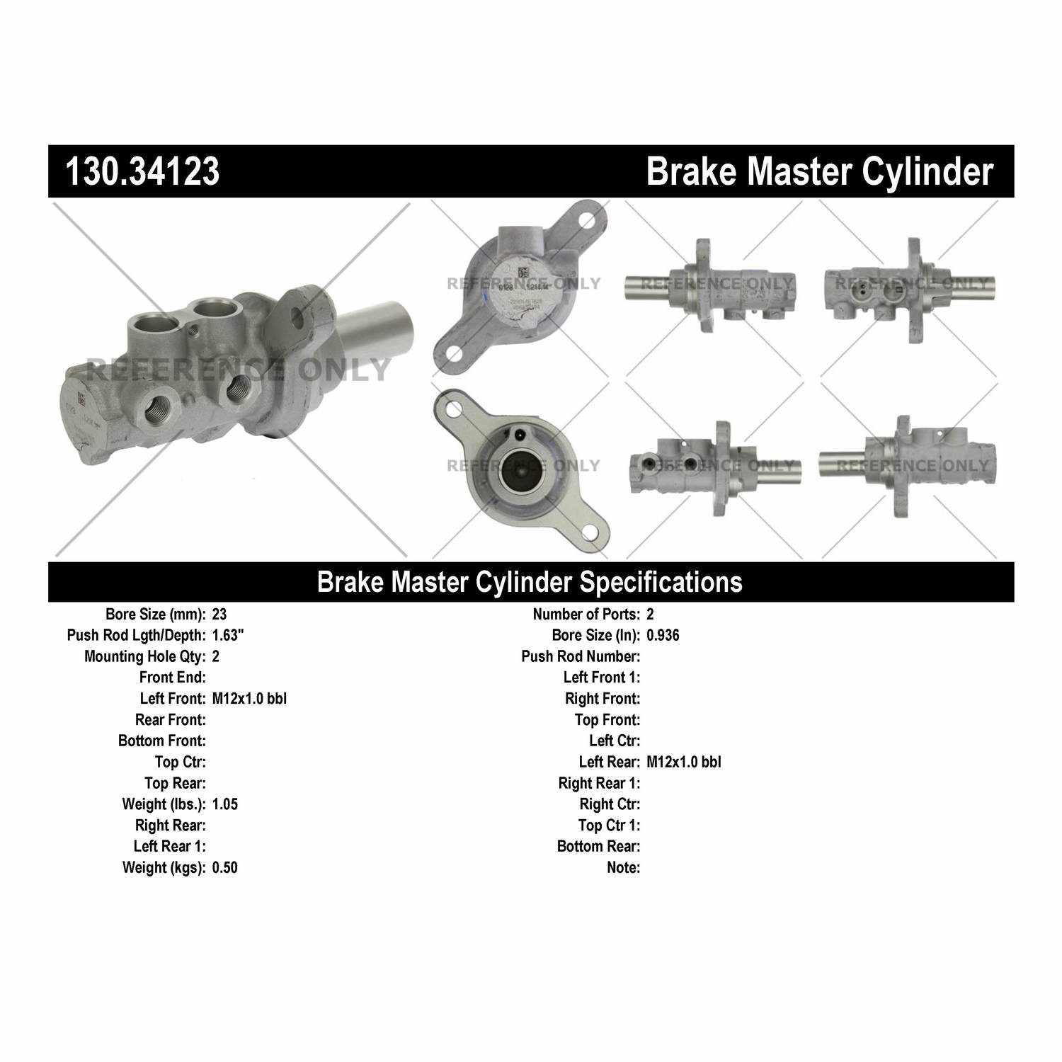 StopTech Premium Brake Master Cylinder 130.34123