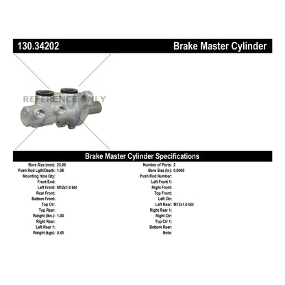 Centric Parts Brake Master Cylinder Premium for 2007-2016 Mini Cooper, 2011-2016 Cooper Countryman, 2013-2016 Cooper Paceman 130.34202